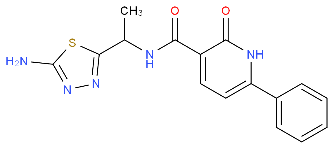N-[1-(5-amino-1,3,4-thiadiazol-2-yl)ethyl]-2-oxo-6-phenyl-1,2-dihydro-3-pyridinecarboxamide_Molecular_structure_CAS_)