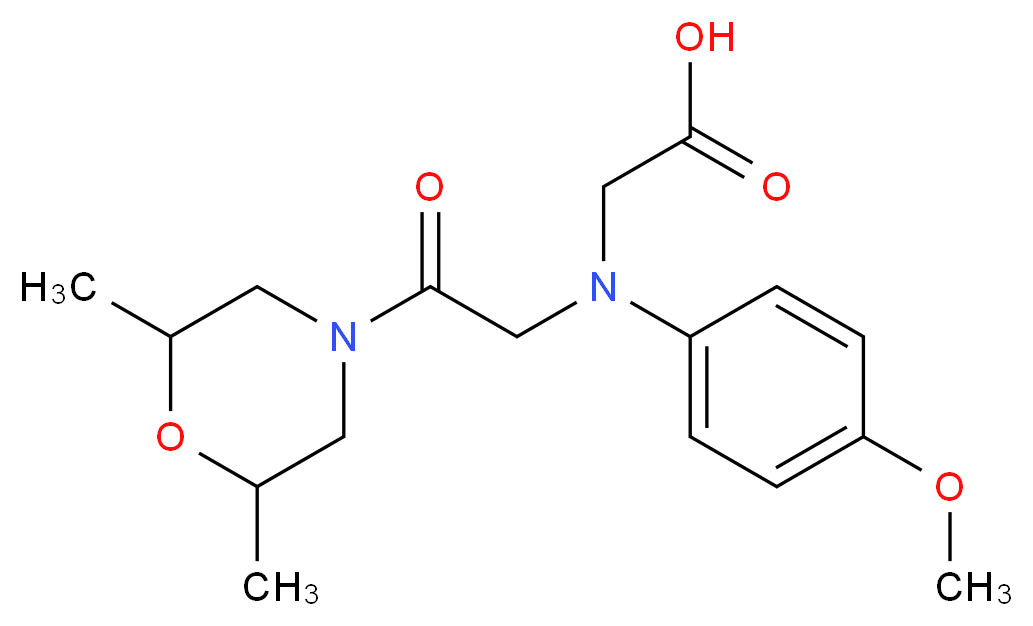 [[2-(2,6-Dimethylmorpholin-4-yl)-2-oxoethyl]-(4-methoxyphenyl)amino]acetic acid_Molecular_structure_CAS_)