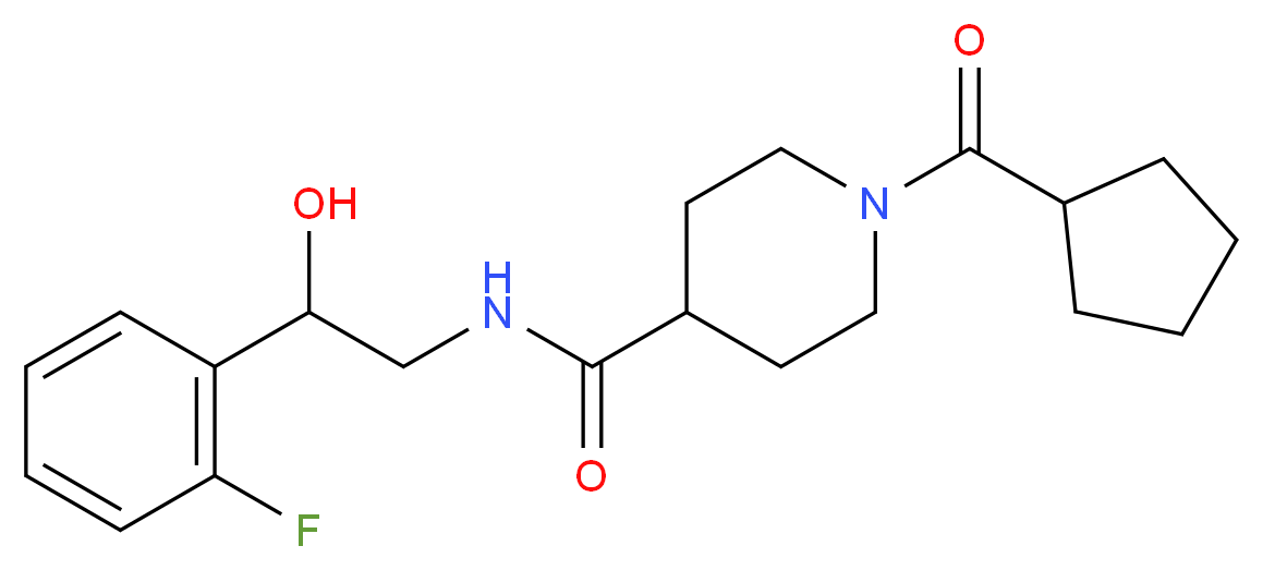 1-(cyclopentylcarbonyl)-N-[2-(2-fluorophenyl)-2-hydroxyethyl]-4-piperidinecarboxamide_Molecular_structure_CAS_)