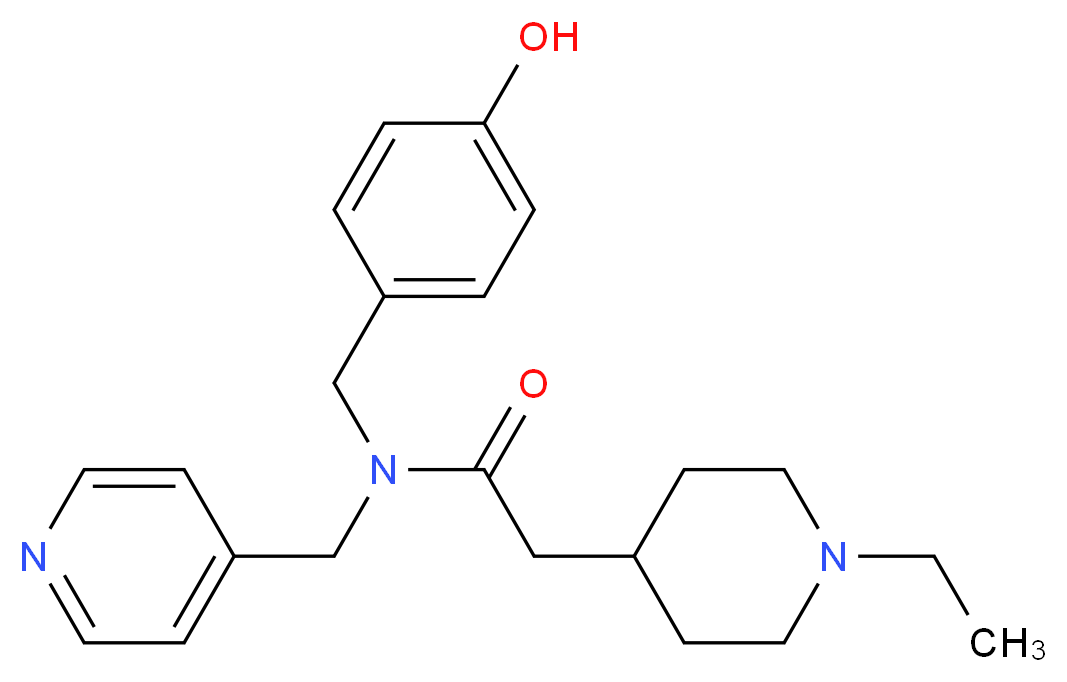 2-(1-ethyl-4-piperidinyl)-N-(4-hydroxybenzyl)-N-(4-pyridinylmethyl)acetamide_Molecular_structure_CAS_)