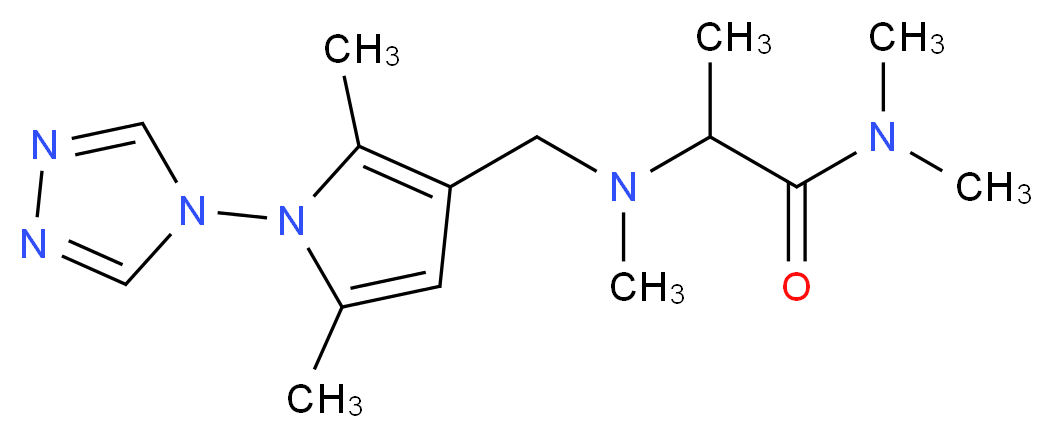 N~2~-{[2,5-dimethyl-1-(4H-1,2,4-triazol-4-yl)-1H-pyrrol-3-yl]methyl}-N~1~,N~1~,N~2~-trimethylalaninamide_Molecular_structure_CAS_)