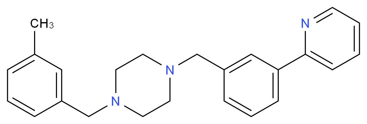 1-(3-methylbenzyl)-4-[3-(2-pyridinyl)benzyl]piperazine_Molecular_structure_CAS_)