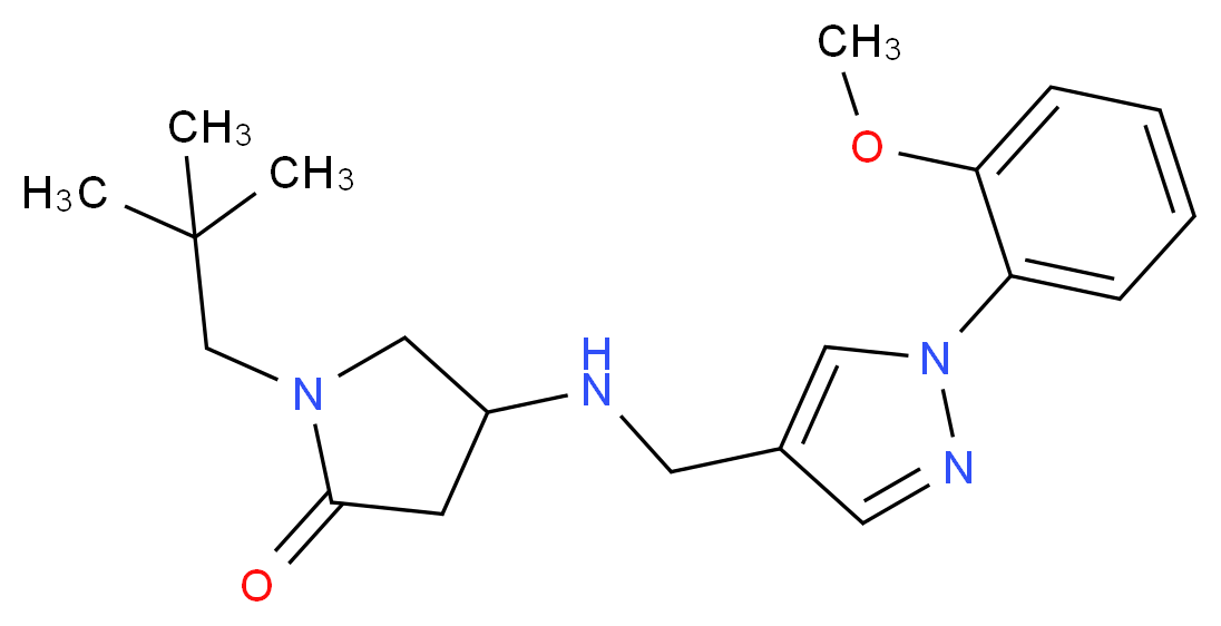1-(2,2-dimethylpropyl)-4-({[1-(2-methoxyphenyl)-1H-pyrazol-4-yl]methyl}amino)-2-pyrrolidinone_Molecular_structure_CAS_)