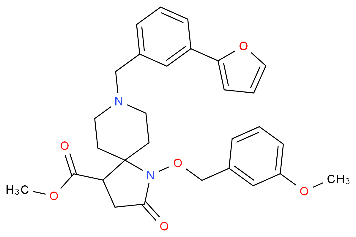 methyl 8-[3-(2-furyl)benzyl]-1-[(3-methoxybenzyl)oxy]-2-oxo-1,8-diazaspiro[4.5]decane-4-carboxylate_Molecular_structure_CAS_)