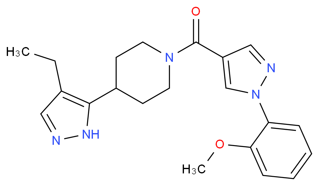 4-(4-ethyl-1H-pyrazol-5-yl)-1-{[1-(2-methoxyphenyl)-1H-pyrazol-4-yl]carbonyl}piperidine_Molecular_structure_CAS_)