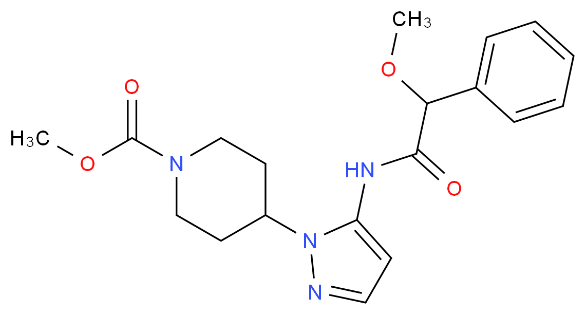 methyl 4-(5-{[methoxy(phenyl)acetyl]amino}-1H-pyrazol-1-yl)piperidine-1-carboxylate_Molecular_structure_CAS_)