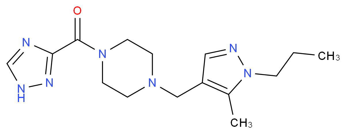 1-[(5-methyl-1-propyl-1H-pyrazol-4-yl)methyl]-4-(1H-1,2,4-triazol-3-ylcarbonyl)piperazine_Molecular_structure_CAS_)