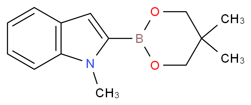 1-Methyl-1H-indole-2-boronic acid, neopentyl glycol ester_Molecular_structure_CAS_905966-48-5)