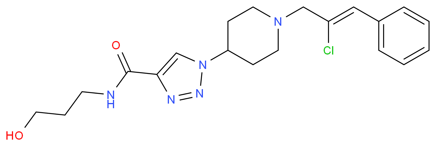 1-{1-[(2Z)-2-chloro-3-phenyl-2-propen-1-yl]-4-piperidinyl}-N-(3-hydroxypropyl)-1H-1,2,3-triazole-4-carboxamide_Molecular_structure_CAS_)