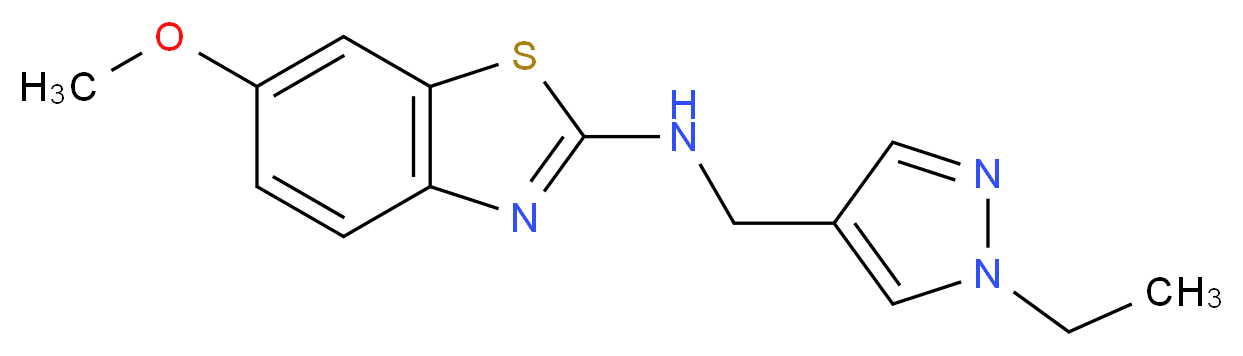 N-[(1-ethyl-1H-pyrazol-4-yl)methyl]-6-methoxy-1,3-benzothiazol-2-amine_Molecular_structure_CAS_)