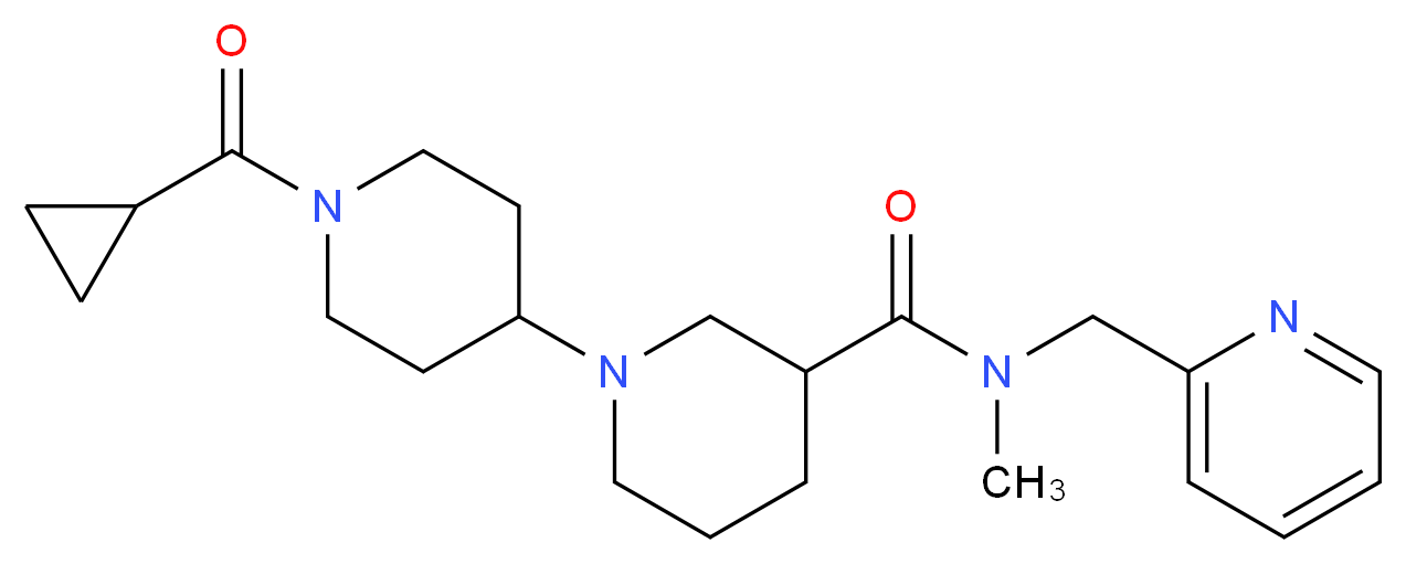 1'-(cyclopropylcarbonyl)-N-methyl-N-(pyridin-2-ylmethyl)-1,4'-bipiperidine-3-carboxamide_Molecular_structure_CAS_)