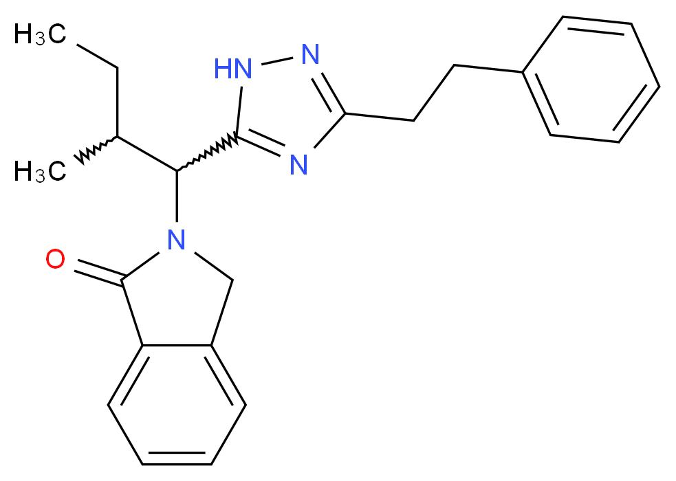 2-{2-methyl-1-[3-(2-phenylethyl)-1H-1,2,4-triazol-5-yl]butyl}isoindolin-1-one_Molecular_structure_CAS_)
