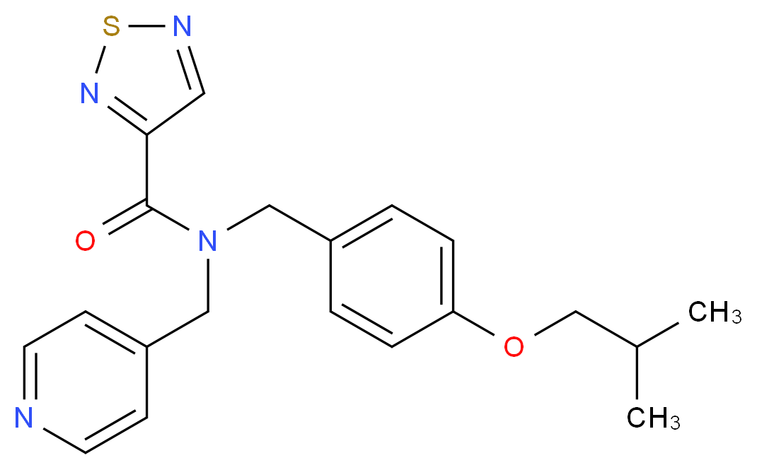 N-(4-isobutoxybenzyl)-N-(4-pyridinylmethyl)-1,2,5-thiadiazole-3-carboxamide_Molecular_structure_CAS_)