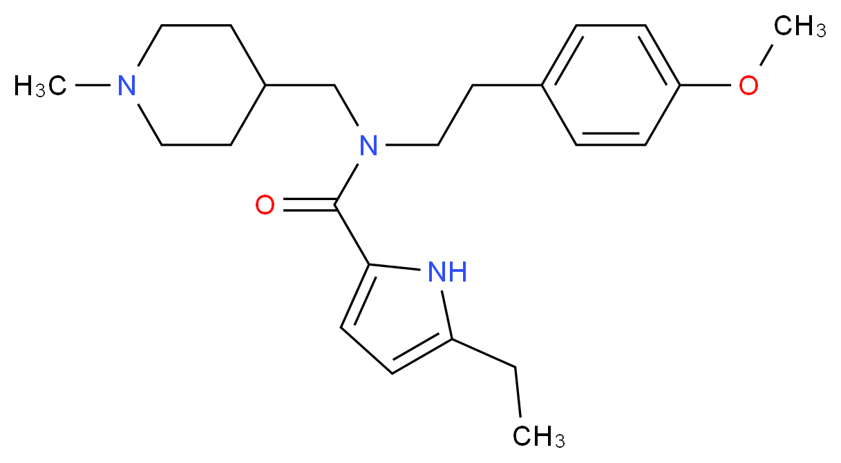 5-ethyl-N-[2-(4-methoxyphenyl)ethyl]-N-[(1-methylpiperidin-4-yl)methyl]-1H-pyrrole-2-carboxamide_Molecular_structure_CAS_)