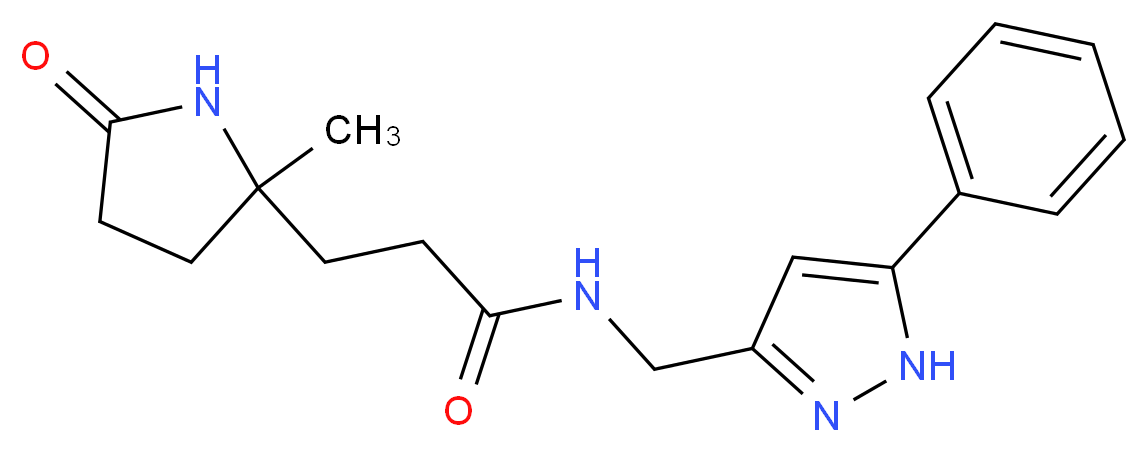 3-(2-methyl-5-oxo-2-pyrrolidinyl)-N-[(5-phenyl-1H-pyrazol-3-yl)methyl]propanamide_Molecular_structure_CAS_)