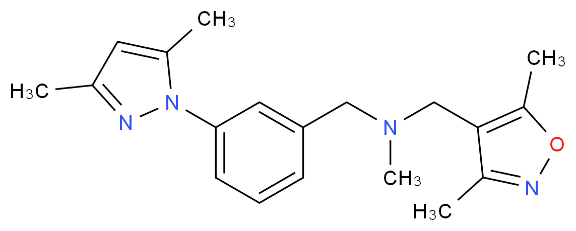 1-(3,5-dimethylisoxazol-4-yl)-N-[3-(3,5-dimethyl-1H-pyrazol-1-yl)benzyl]-N-methylmethanamine_Molecular_structure_CAS_)