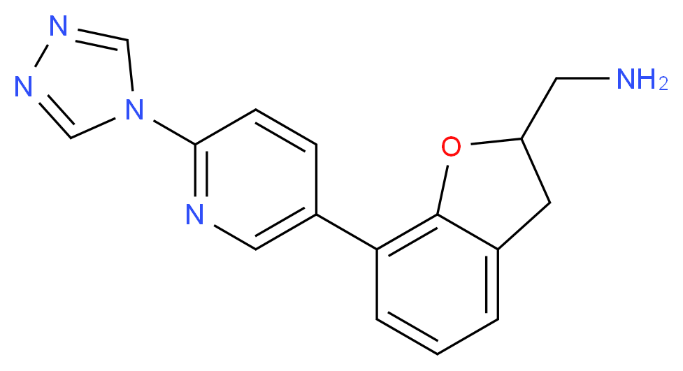 ({7-[6-(4H-1,2,4-triazol-4-yl)pyridin-3-yl]-2,3-dihydro-1-benzofuran-2-yl}methyl)amine_Molecular_structure_CAS_)