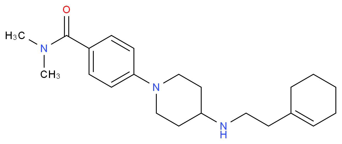 4-(4-{[2-(1-cyclohexen-1-yl)ethyl]amino}-1-piperidinyl)-N,N-dimethylbenzamide_Molecular_structure_CAS_)