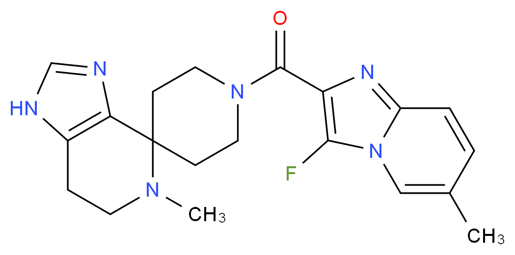 1'-[(3-fluoro-6-methylimidazo[1,2-a]pyridin-2-yl)carbonyl]-5-methyl-1,5,6,7-tetrahydrospiro[imidazo[4,5-c]pyridine-4,4'-piperidine]_Molecular_structure_CAS_)