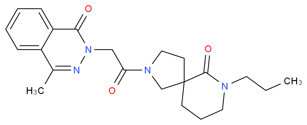 4-methyl-2-[2-oxo-2-(6-oxo-7-propyl-2,7-diazaspiro[4.5]dec-2-yl)ethyl]phthalazin-1(2H)-one_Molecular_structure_CAS_)