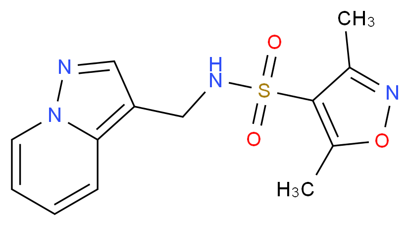 3,5-dimethyl-N-(pyrazolo[1,5-a]pyridin-3-ylmethyl)isoxazole-4-sulfonamide_Molecular_structure_CAS_)