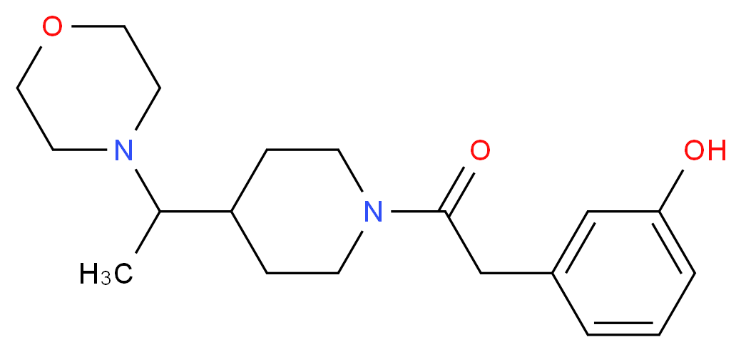 3-(2-{4-[1-(4-morpholinyl)ethyl]-1-piperidinyl}-2-oxoethyl)phenol_Molecular_structure_CAS_)