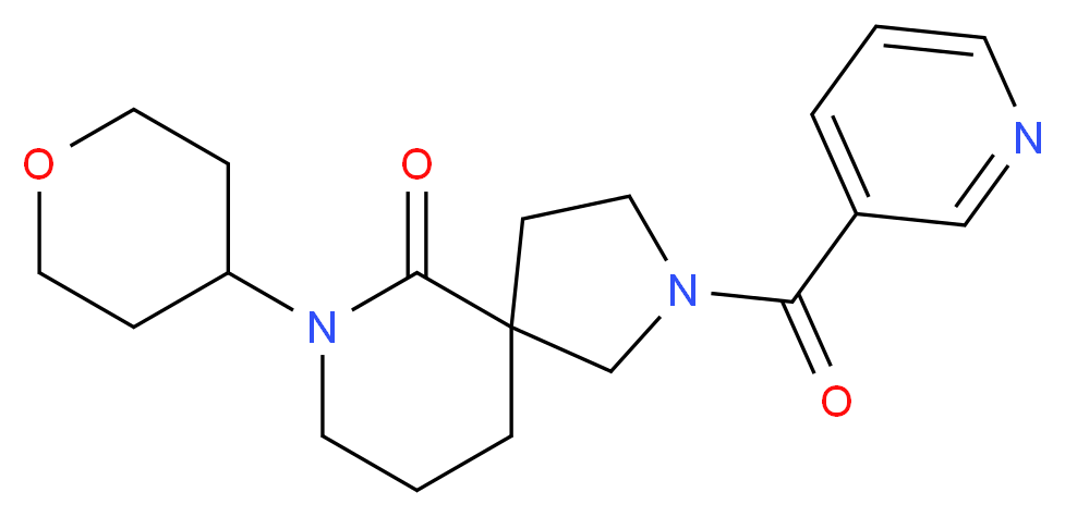 2-(3-pyridinylcarbonyl)-7-(tetrahydro-2H-pyran-4-yl)-2,7-diazaspiro[4.5]decan-6-one_Molecular_structure_CAS_)