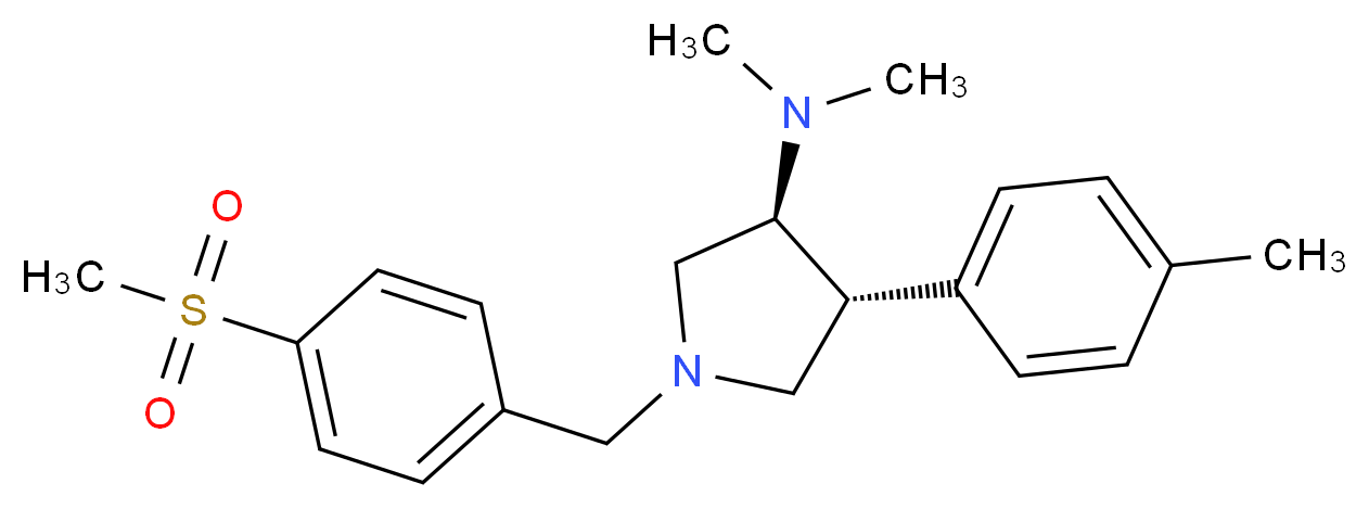 (3S*,4R*)-N,N-dimethyl-4-(4-methylphenyl)-1-[4-(methylsulfonyl)benzyl]-3-pyrrolidinamine_Molecular_structure_CAS_)