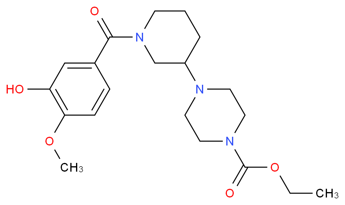 ethyl 4-[1-(3-hydroxy-4-methoxybenzoyl)-3-piperidinyl]-1-piperazinecarboxylate_Molecular_structure_CAS_)