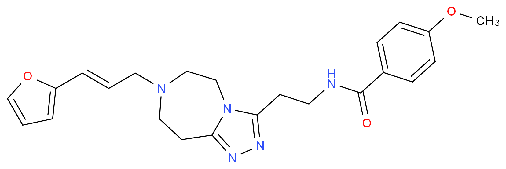 N-(2-{7-[(2E)-3-(2-furyl)-2-propen-1-yl]-6,7,8,9-tetrahydro-5H-[1,2,4]triazolo[4,3-d][1,4]diazepin-3-yl}ethyl)-4-methoxybenzamide_Molecular_structure_CAS_)