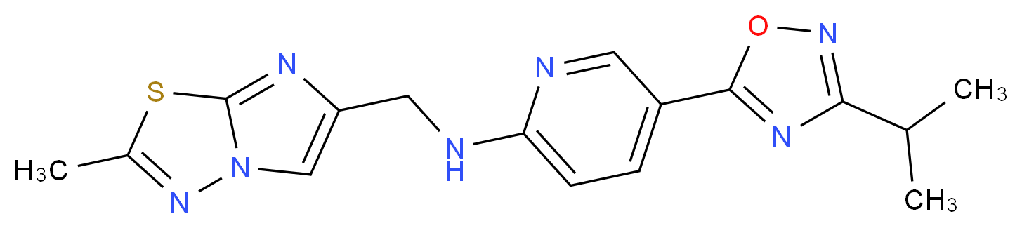 5-(3-isopropyl-1,2,4-oxadiazol-5-yl)-N-[(2-methylimidazo[2,1-b][1,3,4]thiadiazol-6-yl)methyl]-2-pyridinamine_Molecular_structure_CAS_)