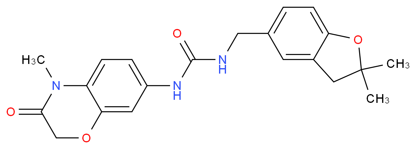 N-[(2,2-dimethyl-2,3-dihydro-1-benzofuran-5-yl)methyl]-N'-(4-methyl-3-oxo-3,4-dihydro-2H-1,4-benzoxazin-7-yl)urea_Molecular_structure_CAS_)