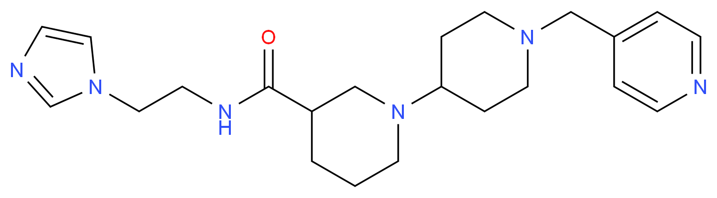 N-[2-(1H-imidazol-1-yl)ethyl]-1'-(pyridin-4-ylmethyl)-1,4'-bipiperidine-3-carboxamide_Molecular_structure_CAS_)
