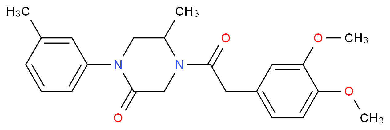 4-[(3,4-dimethoxyphenyl)acetyl]-5-methyl-1-(3-methylphenyl)-2-piperazinone_Molecular_structure_CAS_)