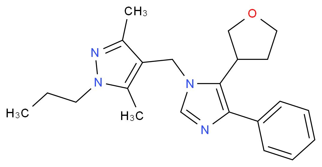 3,5-dimethyl-4-{[4-phenyl-5-(tetrahydrofuran-3-yl)-1H-imidazol-1-yl]methyl}-1-propyl-1H-pyrazole_Molecular_structure_CAS_)