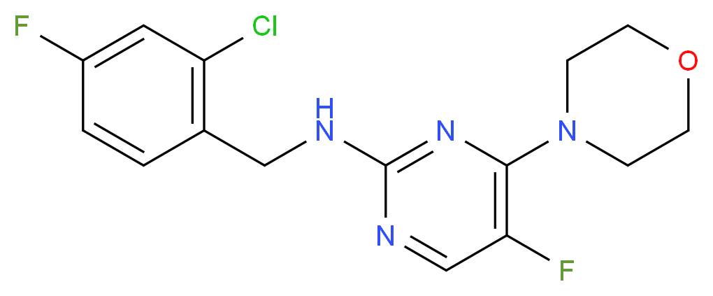 N-(2-chloro-4-fluorobenzyl)-5-fluoro-4-morpholin-4-ylpyrimidin-2-amine_Molecular_structure_CAS_)