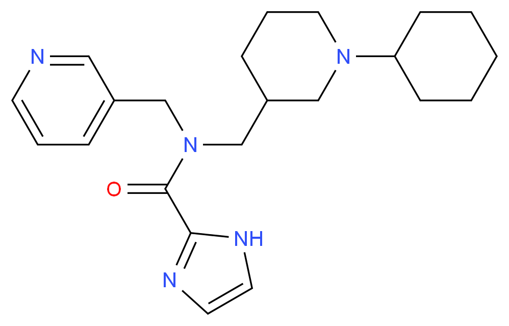 N-[(1-cyclohexylpiperidin-3-yl)methyl]-N-(pyridin-3-ylmethyl)-1H-imidazole-2-carboxamide_Molecular_structure_CAS_)