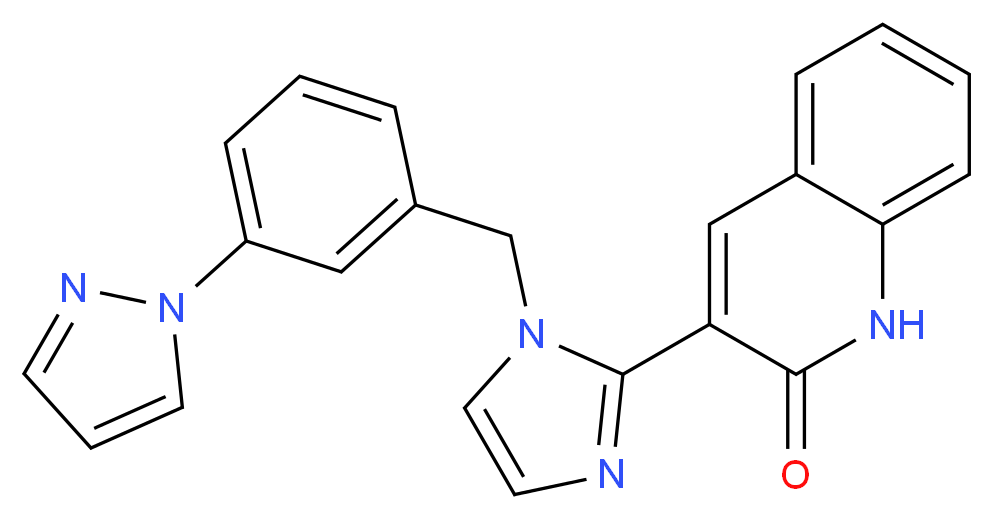 3-{1-[3-(1H-pyrazol-1-yl)benzyl]-1H-imidazol-2-yl}quinolin-2(1H)-one_Molecular_structure_CAS_)