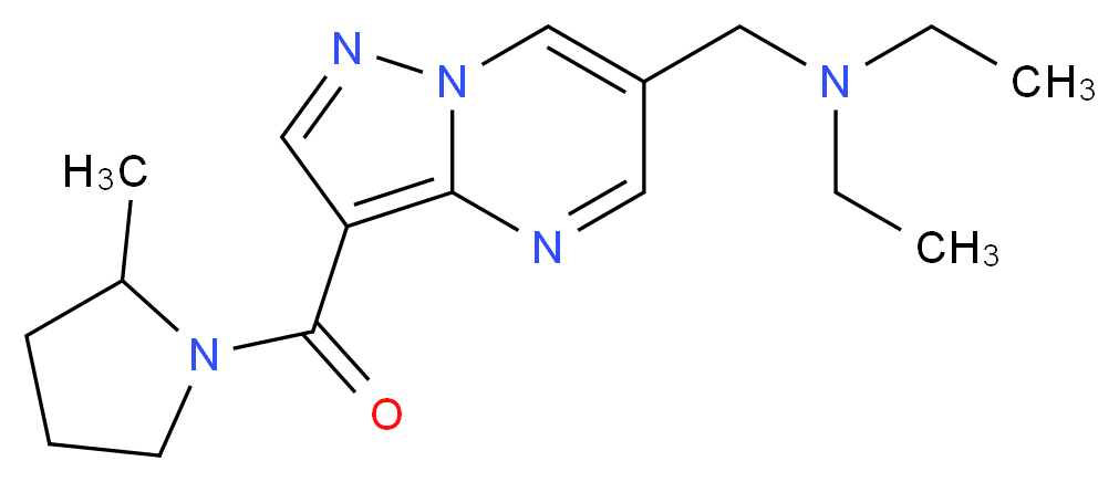 N-ethyl-N-({3-[(2-methylpyrrolidin-1-yl)carbonyl]pyrazolo[1,5-a]pyrimidin-6-yl}methyl)ethanamine_Molecular_structure_CAS_)