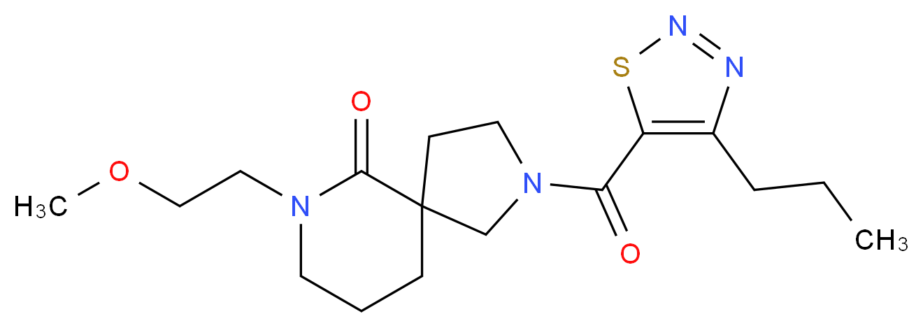 7-(2-methoxyethyl)-2-[(4-propyl-1,2,3-thiadiazol-5-yl)carbonyl]-2,7-diazaspiro[4.5]decan-6-one_Molecular_structure_CAS_)