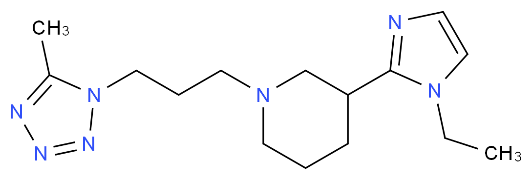 3-(1-ethyl-1H-imidazol-2-yl)-1-[3-(5-methyl-1H-tetrazol-1-yl)propyl]piperidine_Molecular_structure_CAS_)