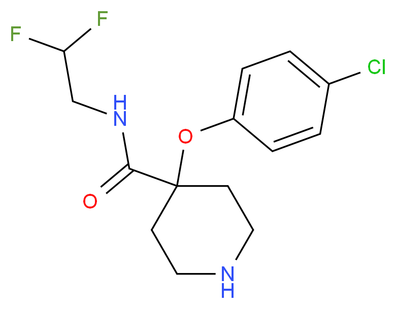 4-(4-chlorophenoxy)-N-(2,2-difluoroethyl)piperidine-4-carboxamide_Molecular_structure_CAS_)