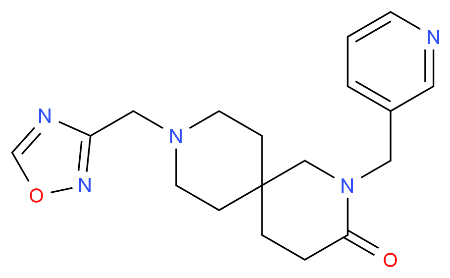 9-(1,2,4-oxadiazol-3-ylmethyl)-2-(pyridin-3-ylmethyl)-2,9-diazaspiro[5.5]undecan-3-one_Molecular_structure_CAS_)