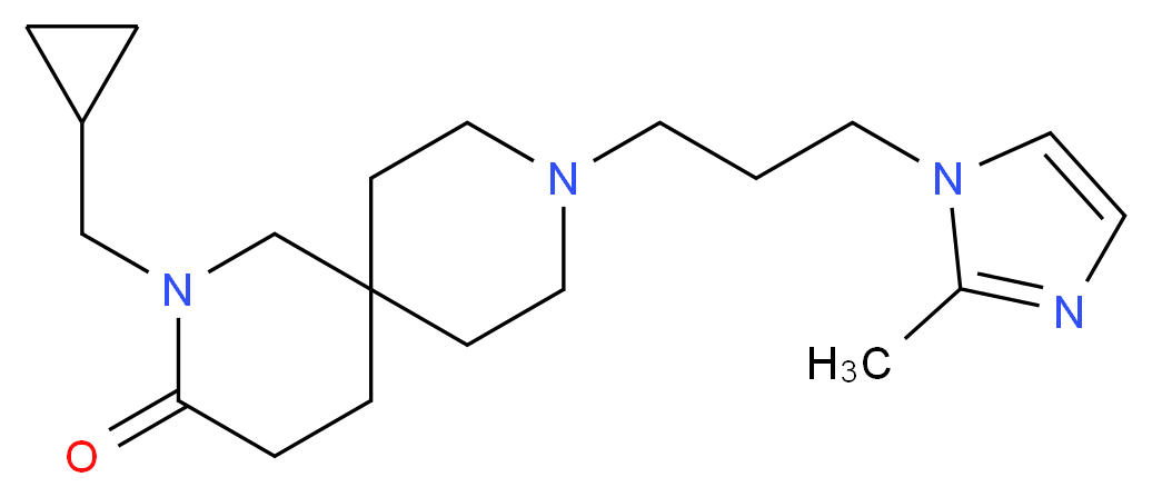 2-(cyclopropylmethyl)-9-[3-(2-methyl-1H-imidazol-1-yl)propyl]-2,9-diazaspiro[5.5]undecan-3-one_Molecular_structure_CAS_)