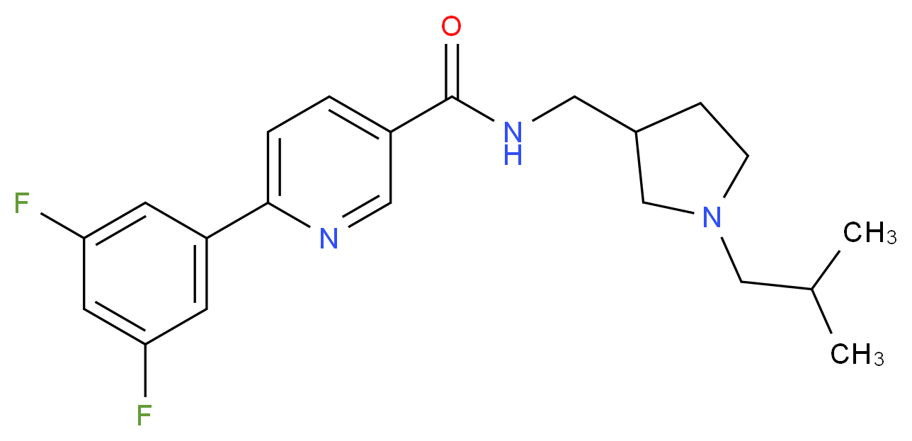 6-(3,5-difluorophenyl)-N-[(1-isobutylpyrrolidin-3-yl)methyl]nicotinamide_Molecular_structure_CAS_)