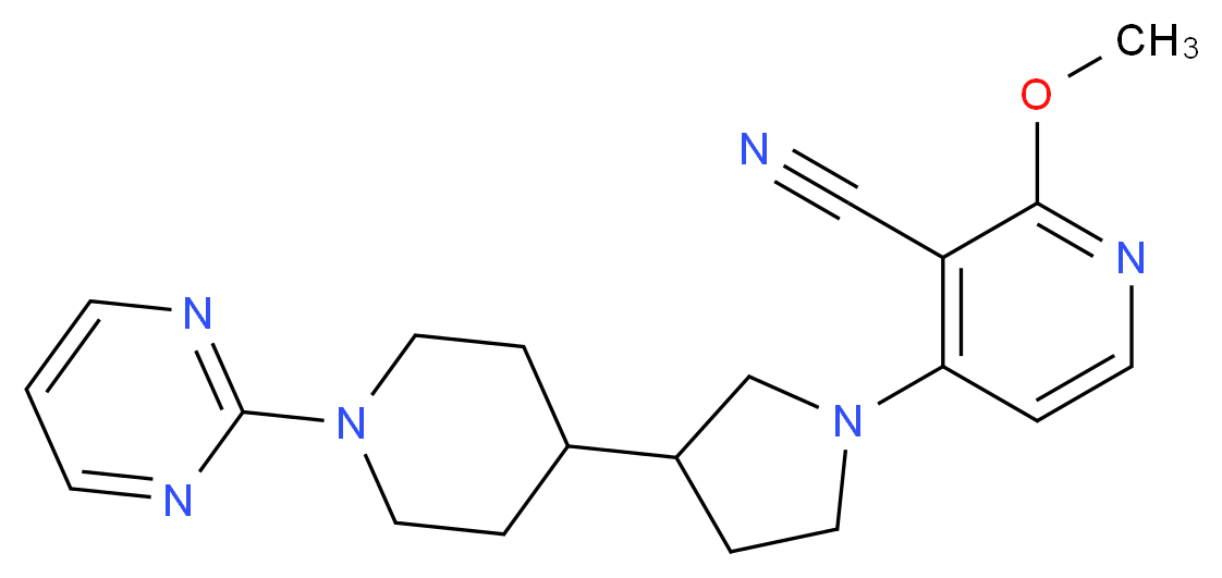 2-methoxy-4-{3-[1-(2-pyrimidinyl)-4-piperidinyl]-1-pyrrolidinyl}nicotinonitrile_Molecular_structure_CAS_)