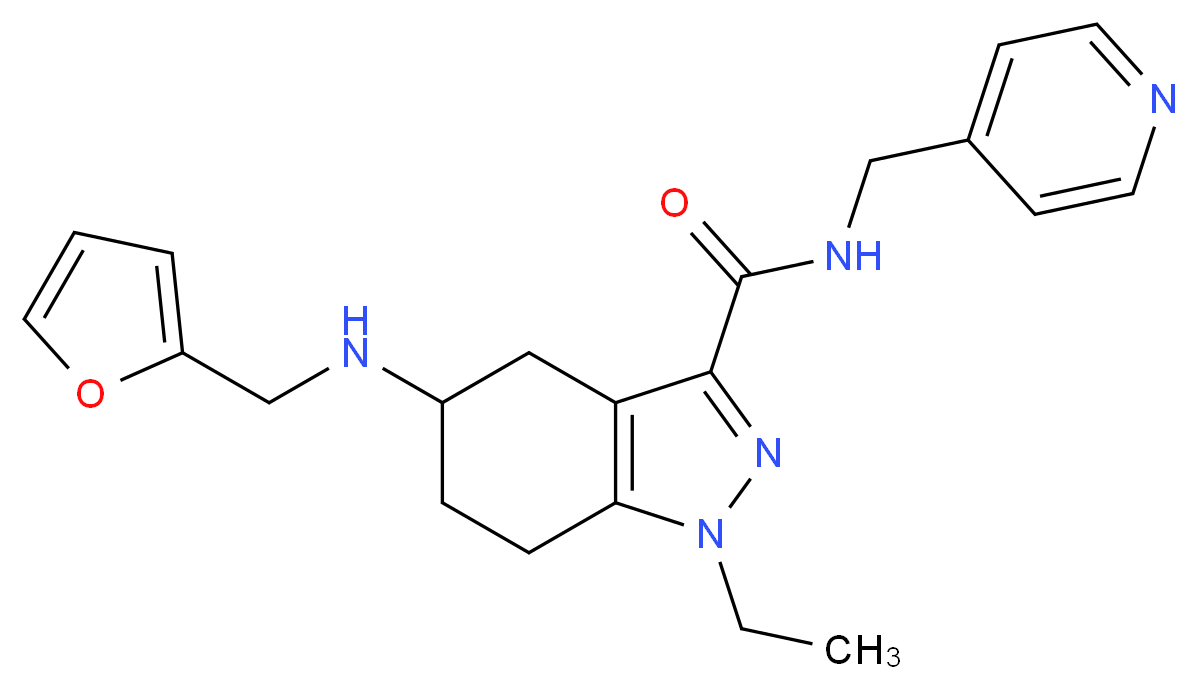 1-ethyl-5-[(2-furylmethyl)amino]-N-(4-pyridinylmethyl)-4,5,6,7-tetrahydro-1H-indazole-3-carboxamide_Molecular_structure_CAS_)
