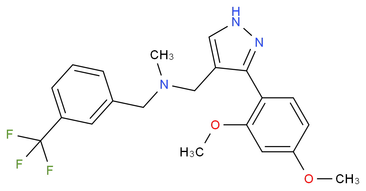 1-[3-(2,4-dimethoxyphenyl)-1H-pyrazol-4-yl]-N-methyl-N-[3-(trifluoromethyl)benzyl]methanamine_Molecular_structure_CAS_)