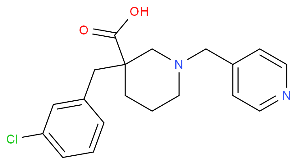 3-(3-chlorobenzyl)-1-(pyridin-4-ylmethyl)piperidine-3-carboxylic acid_Molecular_structure_CAS_)