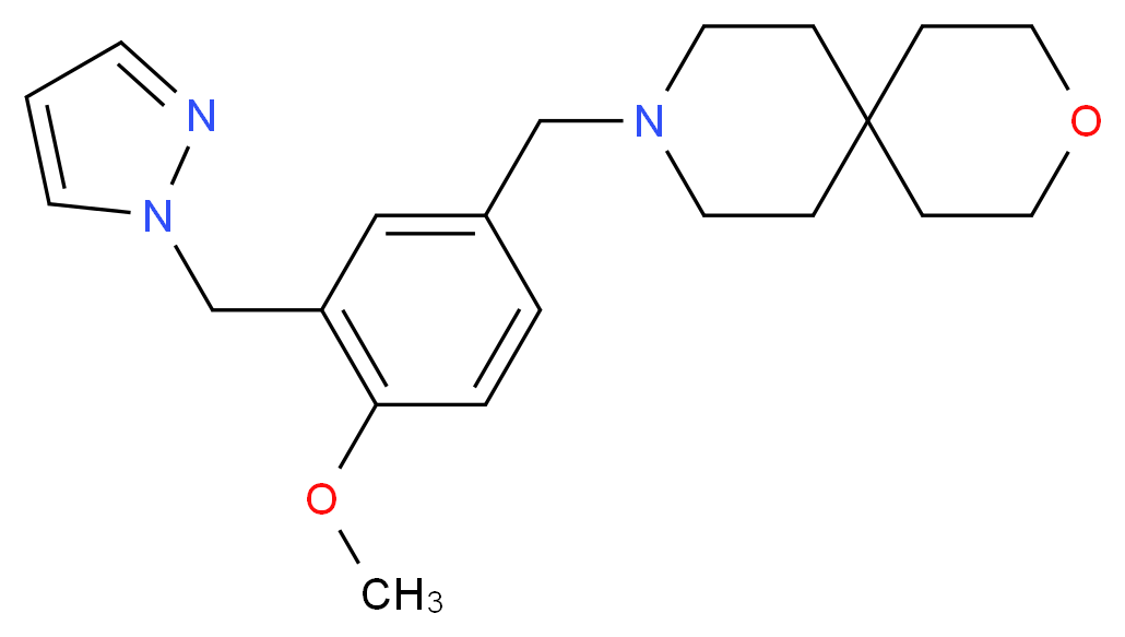 9-[4-methoxy-3-(1H-pyrazol-1-ylmethyl)benzyl]-3-oxa-9-azaspiro[5.5]undecane_Molecular_structure_CAS_)